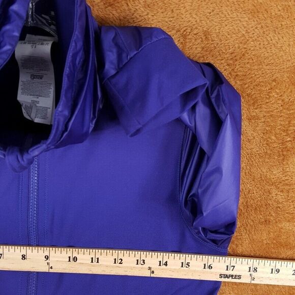 UNDER ARMOUR Womens Track Jacket Small Purple Zip Up Nylon Contrast Stretch Knit - Picture 6 of 9